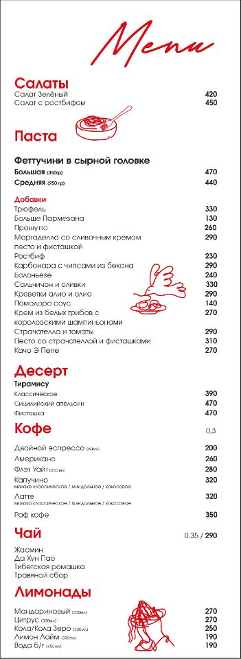 Изображение меню. Страница 1