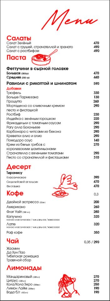 Изображение меню. Страница 1